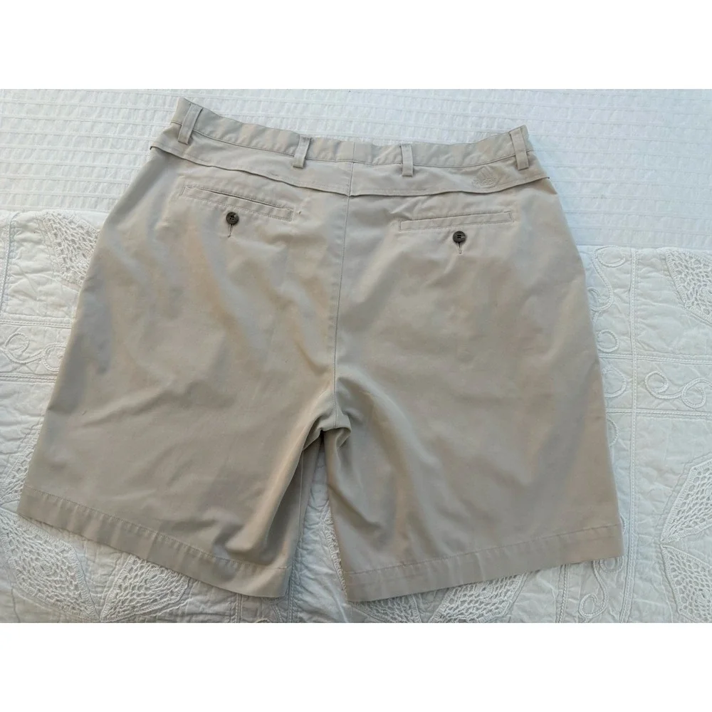 Lot 2 Adidas Golf Bermudas Shorts Men Size 38‎ Tan and Khaki Pockets 9.5